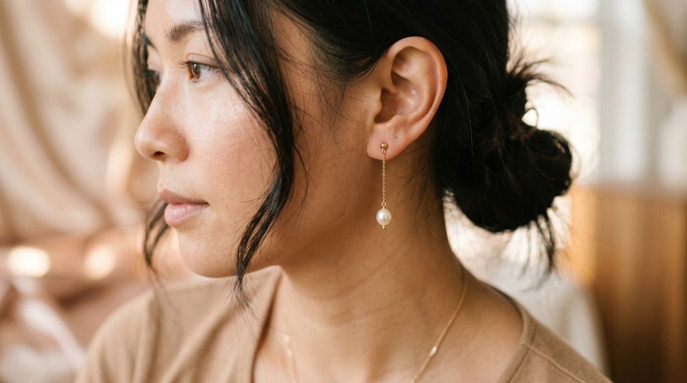 耳环佩戴特写